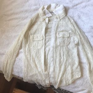 Lace throwover top/jacket